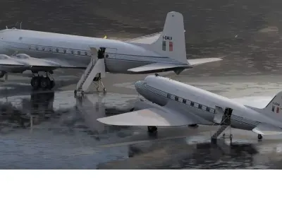 Douglas DC-3 and DC-4   3D model