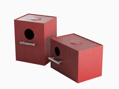 Colored Birdhouse 01 Low-poly 3D model