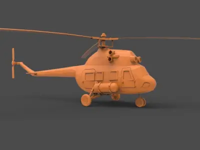 Mi - 2 orange helicopter 3D print model