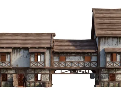 Medieval House 33 PBR 4K GameReady Low-poly 3D model