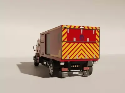Fire Truck Madrid Game Low-poly 3D model