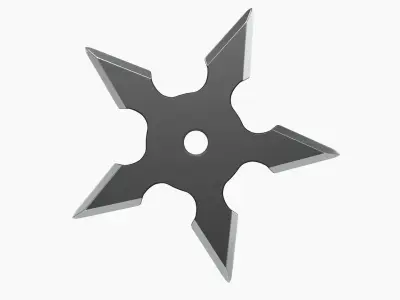 Shuriken ninja throwing knife 02 3D model