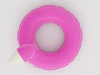 Flamingo Pool Float Inflatable Toy Swimming Tube Low-poly 3D model