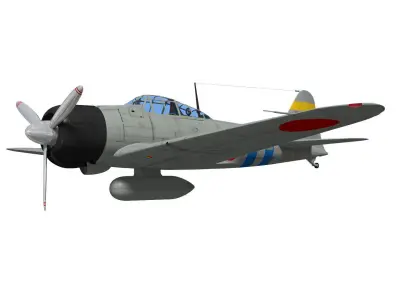 A6M2 Zero fighter Type 21  3D model