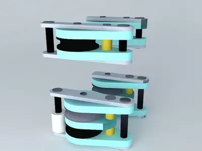 Hoists pair of plastic clamps 3D model