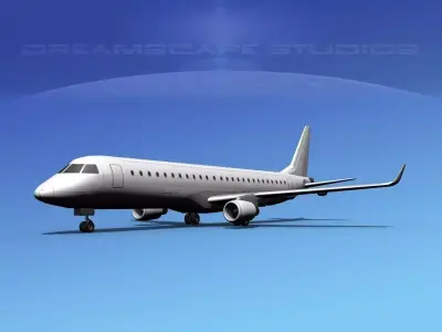 Embraer E-190 LP SS 3D model