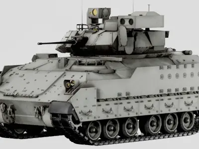Lowpoly M2A3 Bradley Fighting Vehicle Low-poly 3D model