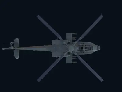 Asset - Army - Aircraft AH 64A - 3D MODEL Low-poly Low-poly 3D model