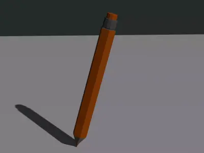 Pencil model Low-poly 3D model