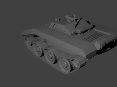  mobile rocket launcher Low-poly 3D model
