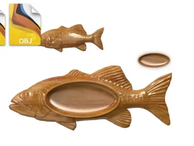 Ashtray fish 3d print 3d model stl obj 3D model