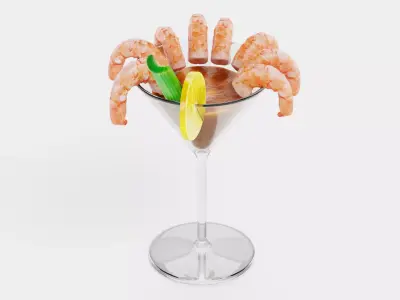 Shrimp Cocktail - Realistic Appetizer Food Scene 3D model