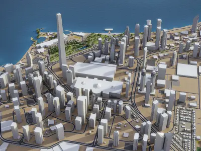 Doha - West Bay Low-poly 3D model