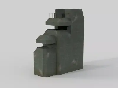 Low Poly Bunker Low-poly 3D model