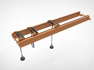 overhead crane equipped with a magnetic lifting system 3D model