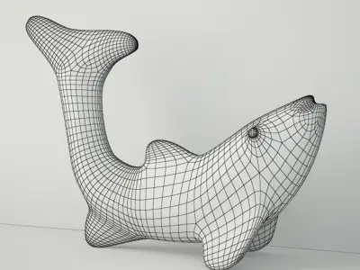 Cloisonne Koi Fish with Garnet Eyes 3D model