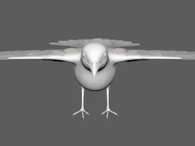 sparrow bird flying in sky 3D model