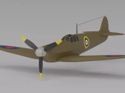 Supermarine Spitfire Royal Air Force Fighter WW2 3D model