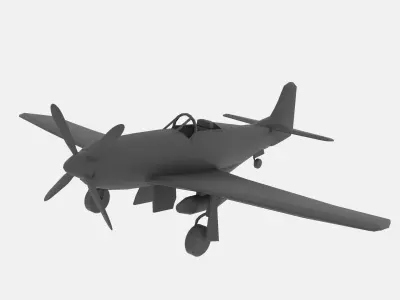 North American P- 51 Mustang WW2 Low-poly 3D model