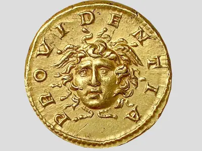 Roman Empire Gold Coin - Lucius Septimius Severus Low-poly 3D model