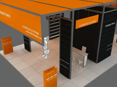 Exhibition Stand - ST002 3D model