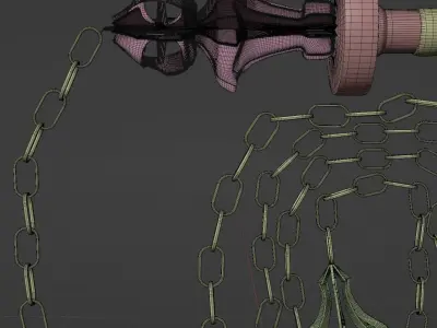 Morningstar whip - Ancient medieval weapon 3D model