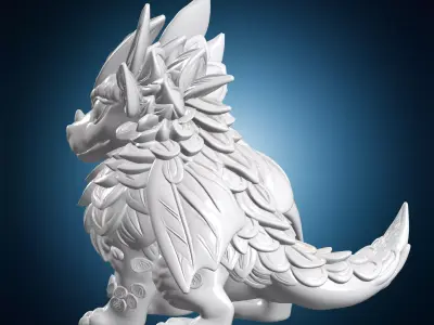 Leaf Dragon Fantasy Creature 3D Print Model 3D print model