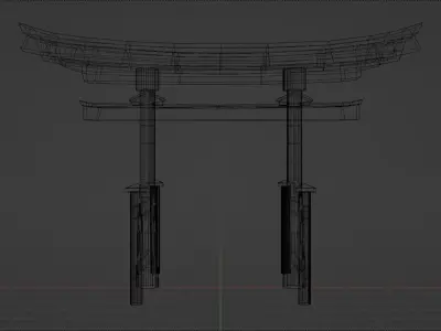 Japanese torii gates 3D model