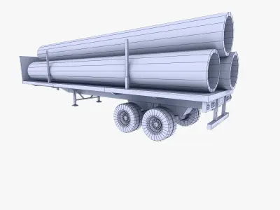 Truck Trailer 2 Low-poly 3D model