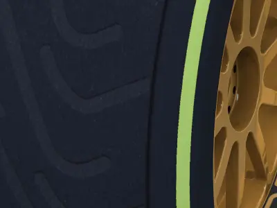 18 inches intermediate rear tyre Low-poly 3D model