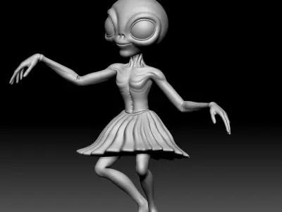 Alien Statue - 0250 3D print model