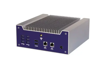  Passively cooled industrial computer with USB 3 3D model