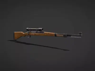 shot gun with scope  Low-poly 3D model