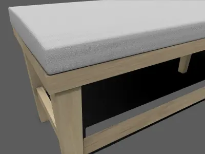 Bench with Cushion Low-poly PBR Free low-poly 3D model