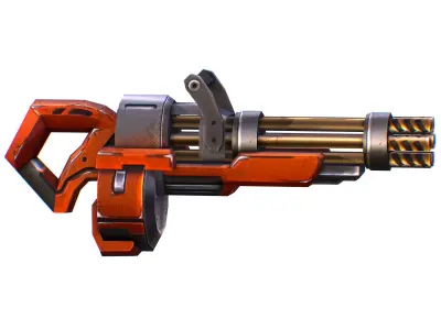 Assault heavy machine gun cannon naff barrel blaster laser arms Low-poly 3D model