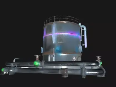 Cyberpunk Industrial Oil Tank - Game Ready 3D Asset PBR Low-poly 3D model