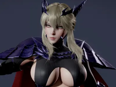 FateGrand Order  Artoria Lancer Alter Low-poly 3D model