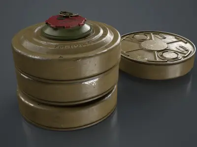TM-62M Anti-Tank Mine Low-poly 3D model