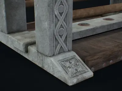 Medieval Weapon Rack -PBR- Game Ready Low-poly 3D model