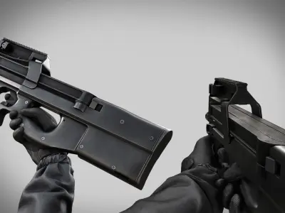 AAA P90 Game Ready PBR Low-poly 3D model