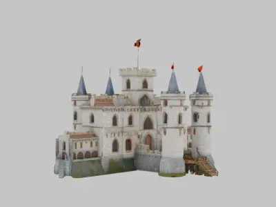 Majestic Gothic Castle 3D Model Low-poly 3D model