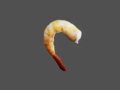 Cooked Shrimp Free low-poly 3D model