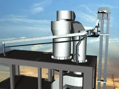 Cement Plant-Cyclone Preheater-ILC-S Inlined Calciner-Separate Free 3D model