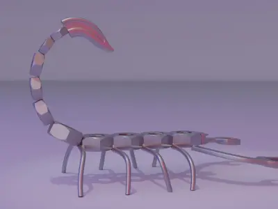 Scorpion metal art Low-poly 3D model