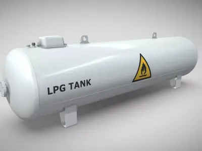 Liquefied Petroleum Gas Tank High-Poly 3D model