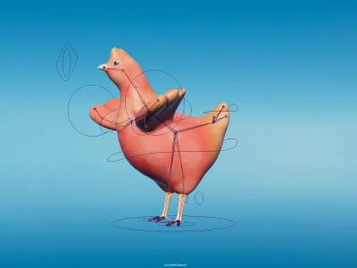 Chicken Low-poly 3D model for Game Low-poly 3D model