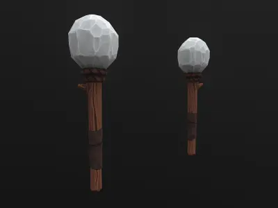 Primitive Stone Blunt Low-poly 3D model