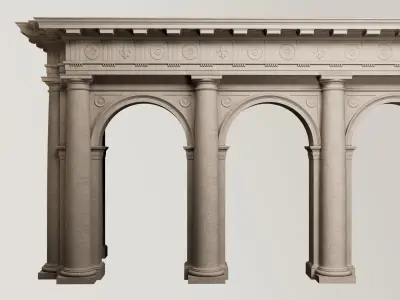 Arch Doric Mutulary column on Vignola 3D model