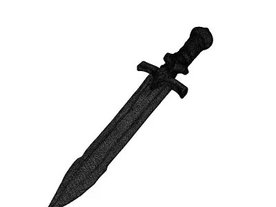 Cracked Obsidian Ritual Dagger 3D model