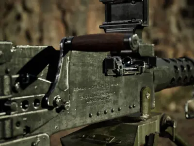Game Ready M2A1 Browning Machine Gun 3d model  Low-poly 3D model